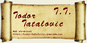 Todor Tatalović vizit kartica
